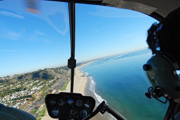 helicopter ride from malibu to santa monica low level